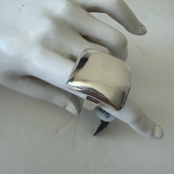E&L Israel Sterling Silver Electroform Statement Square Ring Sz. 7 - Picture 4 of 15